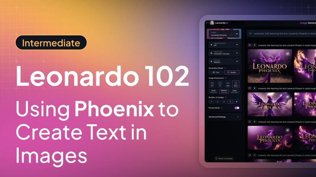 Leonardo AI Free Image Generator Phoenix Model interface screenshot